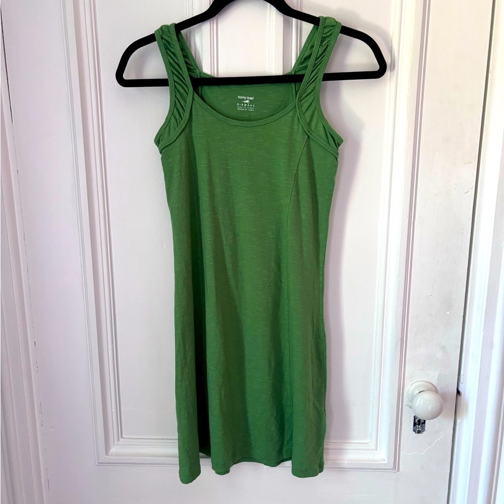 Horny Toad Knit Jersey Stretch Mini Dress Kelly Green Organic Cotton XSmall